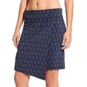 Athleta Blue Woman’s Printed Seaside Foldover Classic Skirt Size Medium